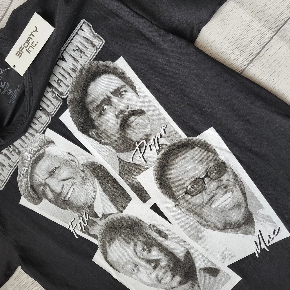 Black Graphic T-Shirt with Comedy Legends - Picture 6 of 6